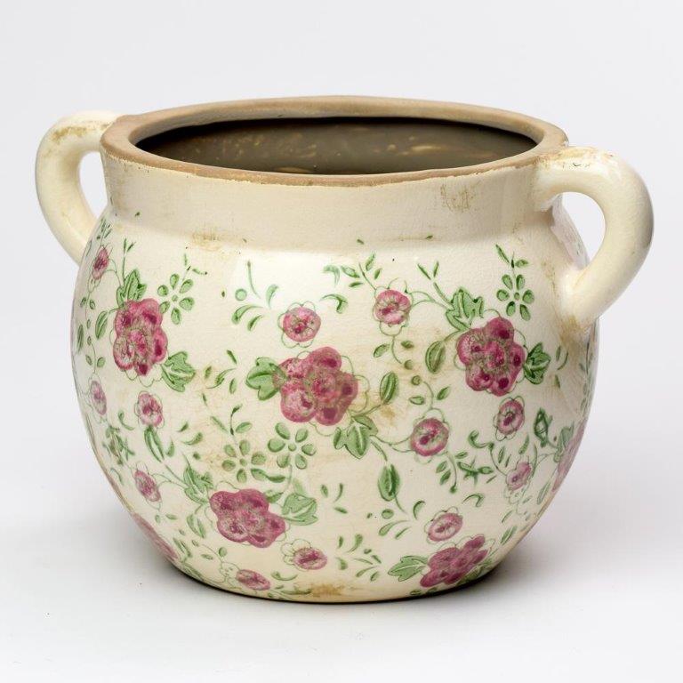 208682 keramický obal s uchem / růže