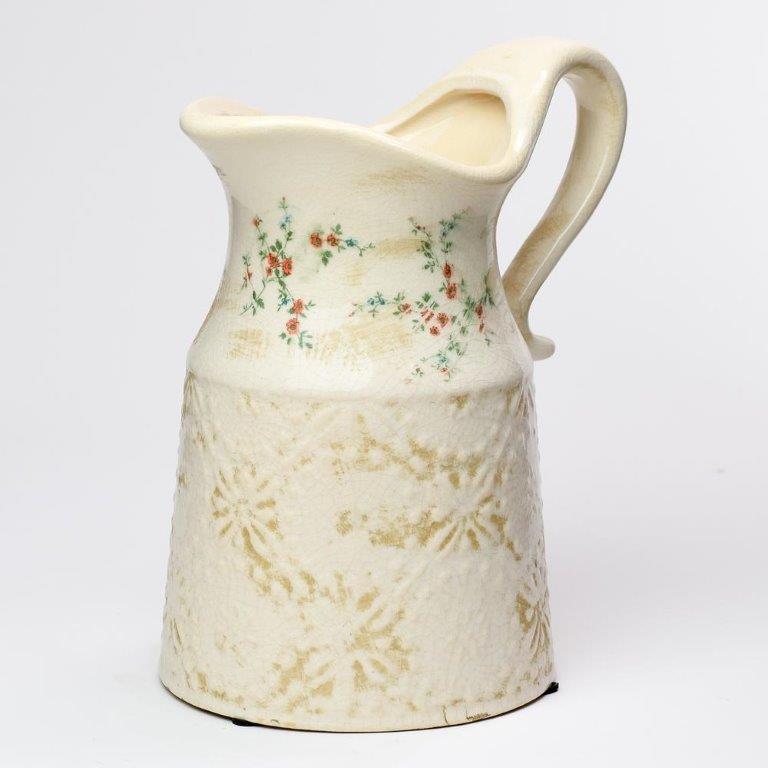 208791 keramický obal s uchy / květy