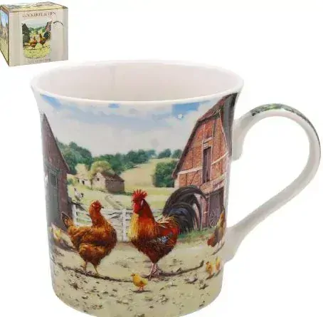 LP95943 Hrnky 2 ks set slepice na dvorku