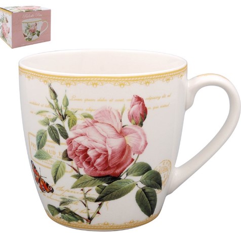 Sada porcelánových hrnků 4 ks Růže