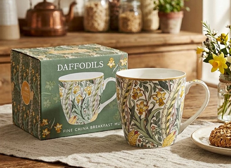 Porcelánová konvice na čaj s motivem narcisů