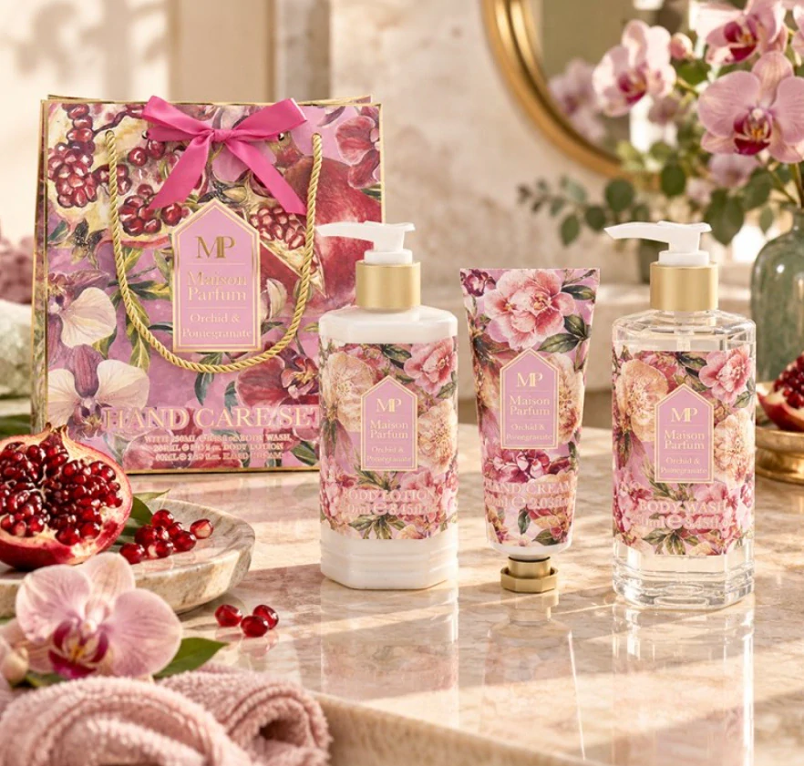 Maison Parfum Orchid & Pomegranate – Luxusní dárková kosmetická sada na ruce