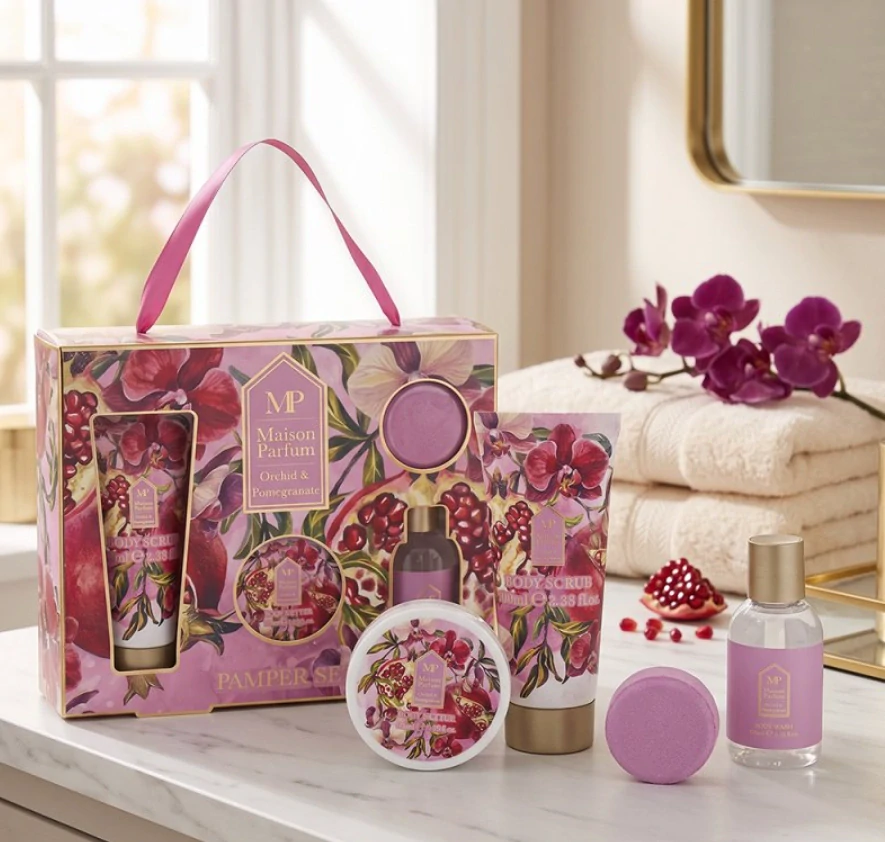 Maison Parfum Orchid & Pomegranate – Luxusní dárková kosmetická sada na tělo
