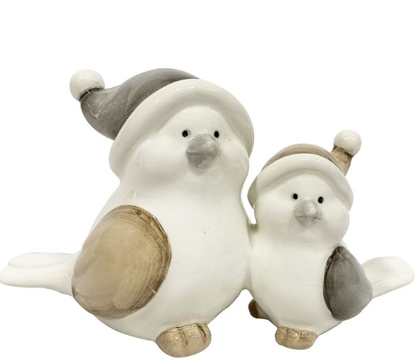 Vánoční porcelánová figurka Sobí rodinka – sob s mládětem