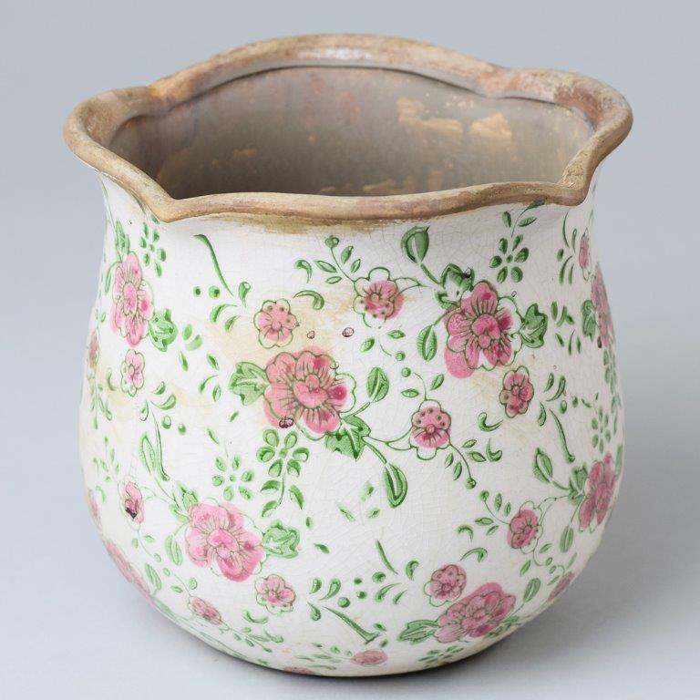 208682 keramický obal s uchem / růže