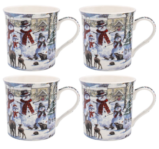 LP53161 Hrnky 2 ks set Vánoční sněhulák