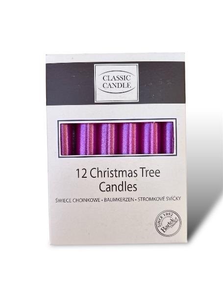 Svíčky na stromek metalické perleťové