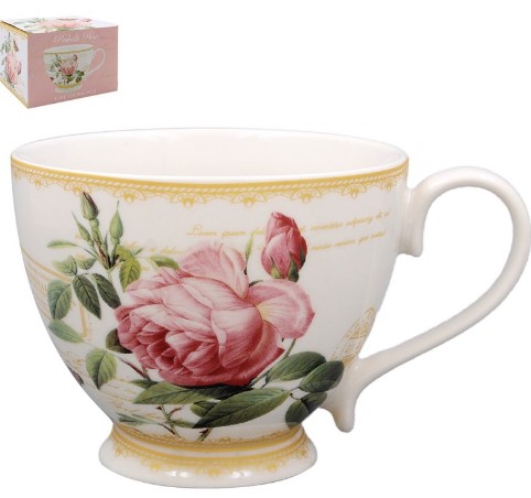 Sada porcelánových hrnků 4 ks Růže
