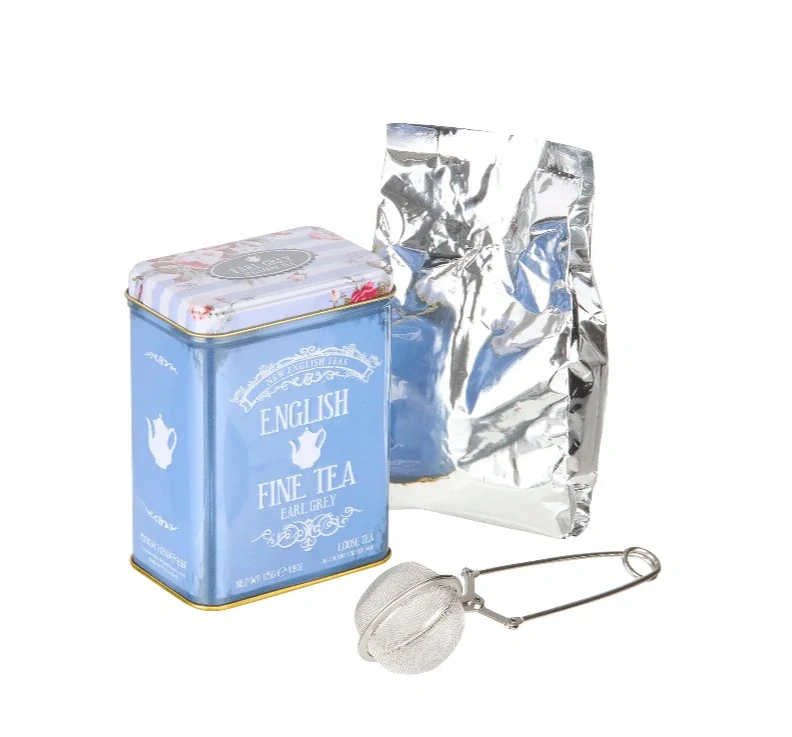 Dárková sada čaje a nálevníku - Vintage květinové 125 g