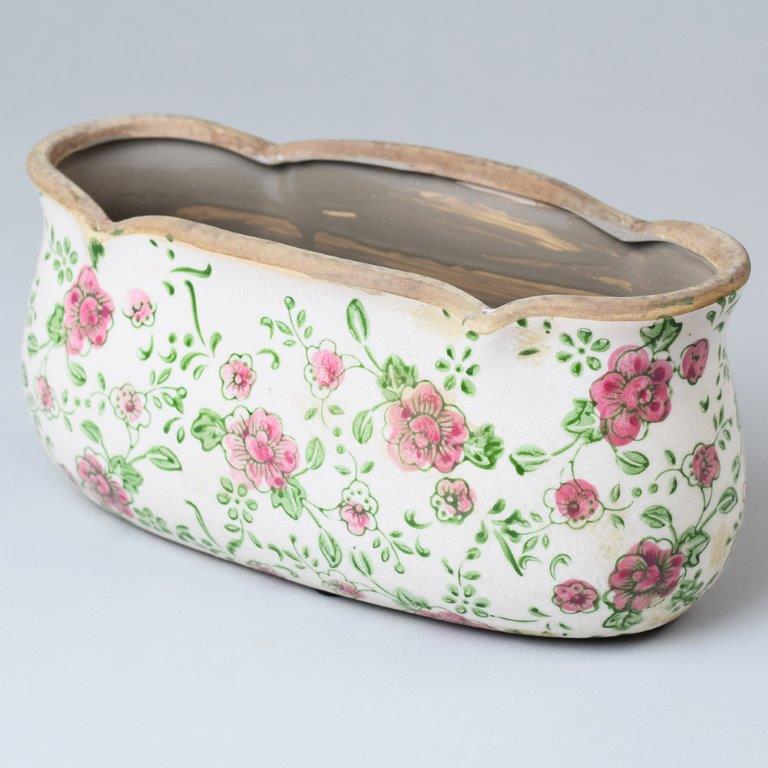 208789 keramický obal s uchy / růže