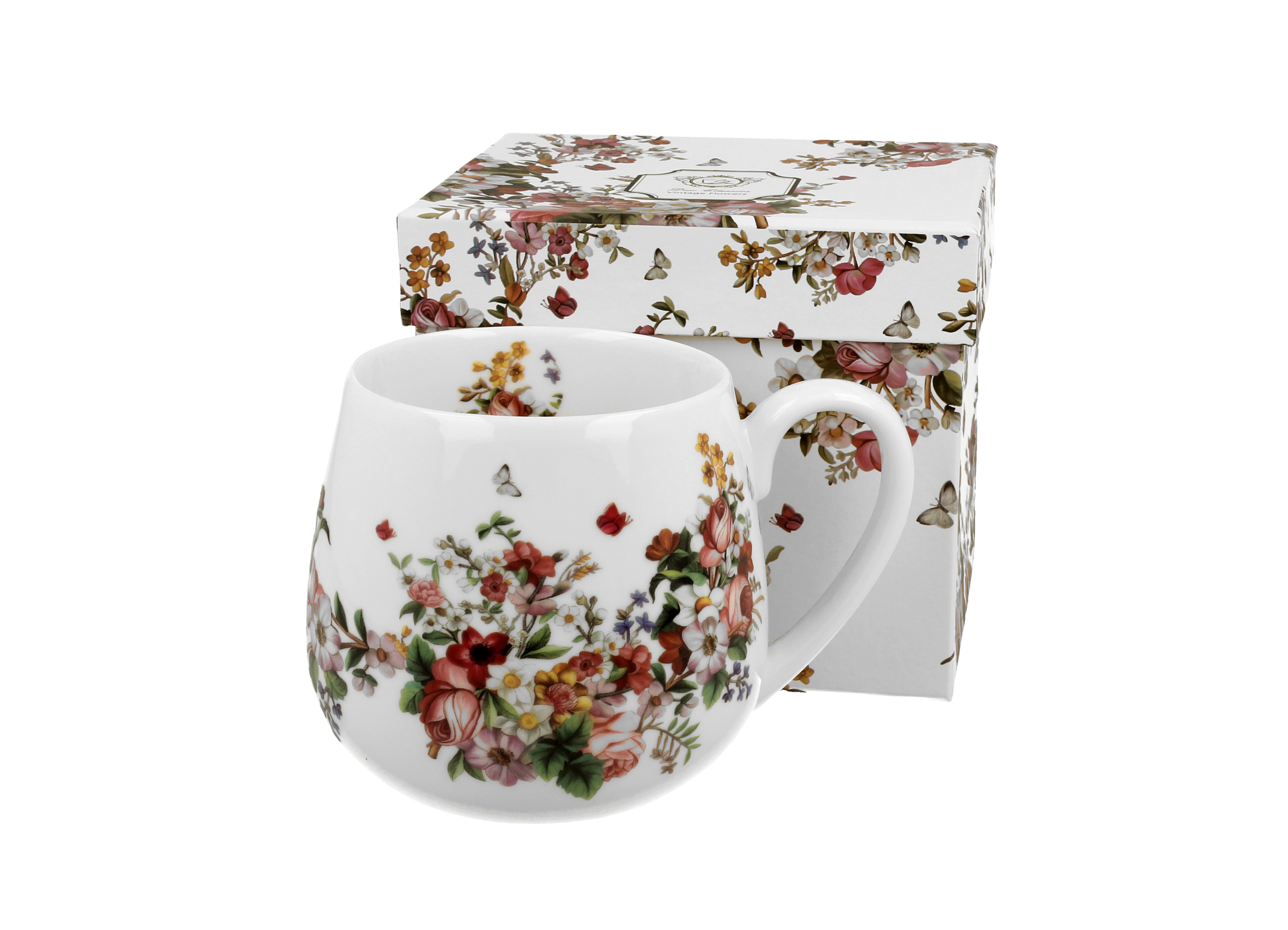 382 Wint. Flowers White 2 hrnky set 380 ml