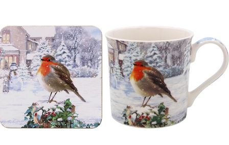 LP53730 korkové prostírání  střední 4 ks  CHRISTMAS ROBINS
