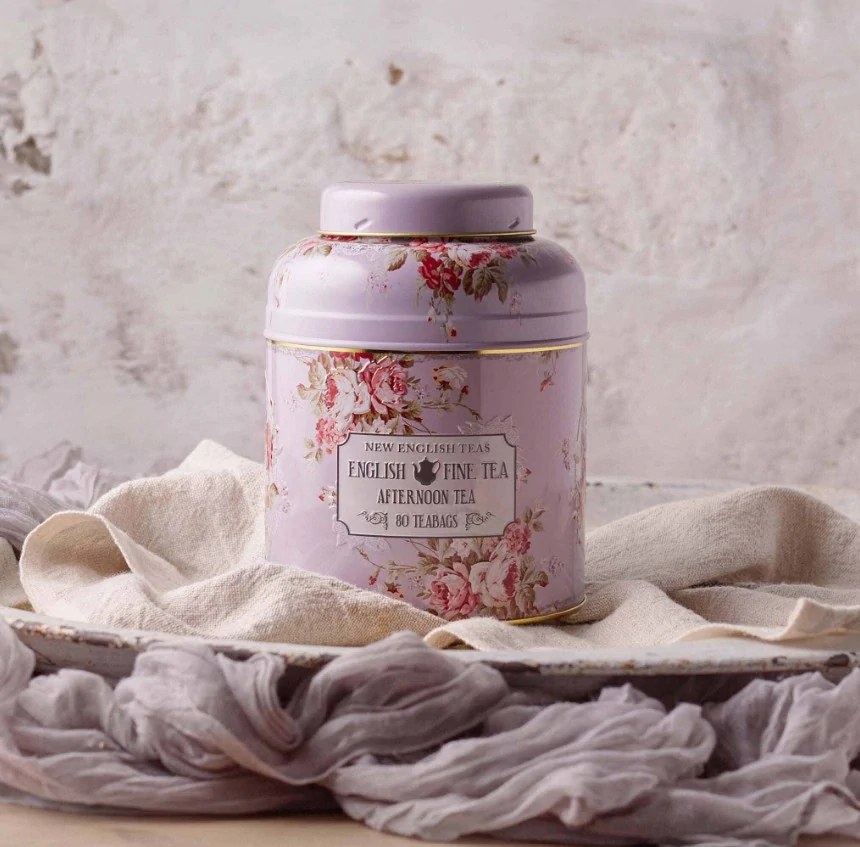 MD26 Anglický čaj 80 ks v kulaté dóze ENGLISH FINE TEA levand.