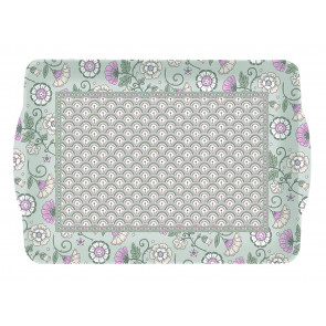 R0942-KAGR Porcelánový jídelní talíř Kalamkari Sage zelený