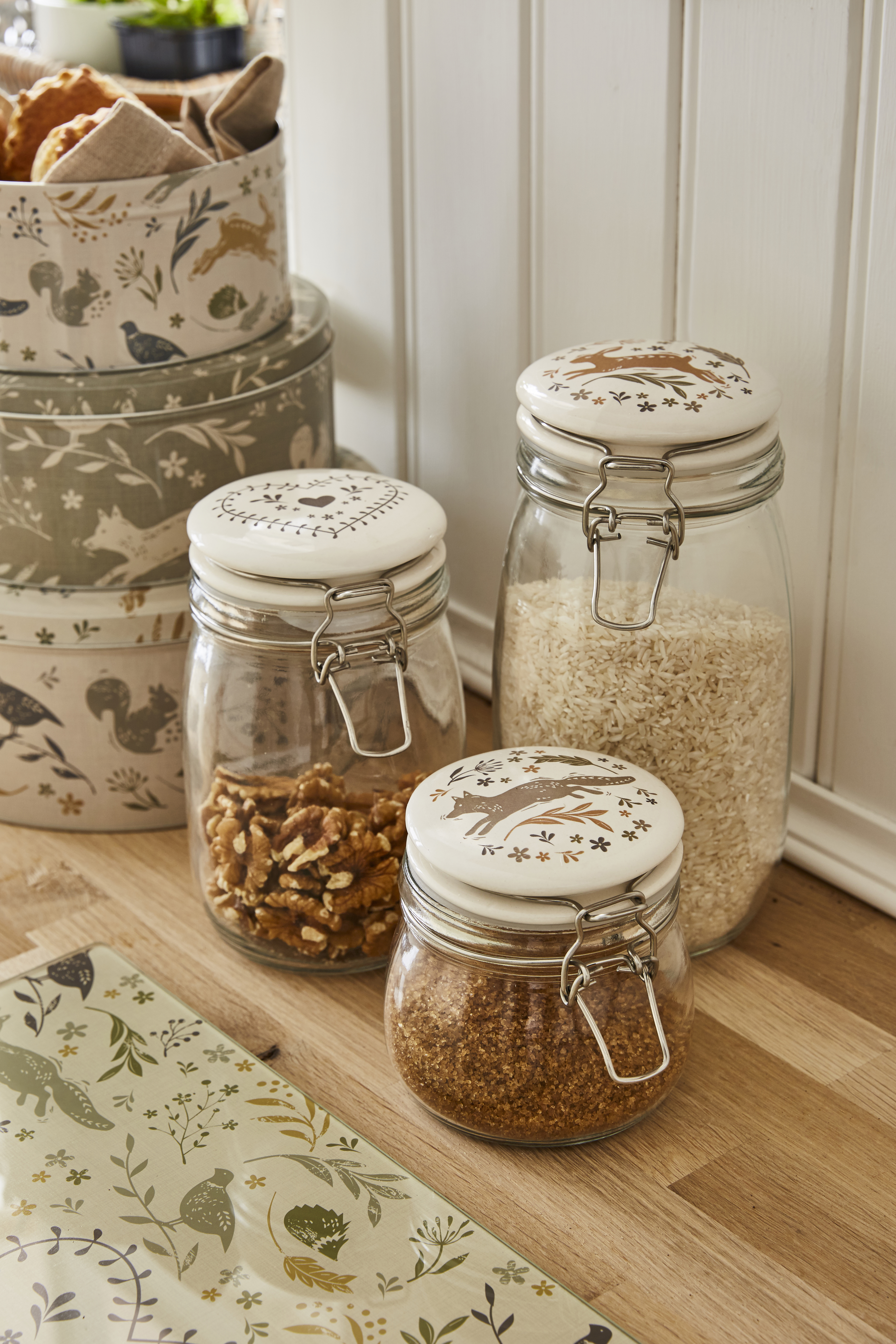 AC9986 WOODLAND sklenice s víkem 1 l