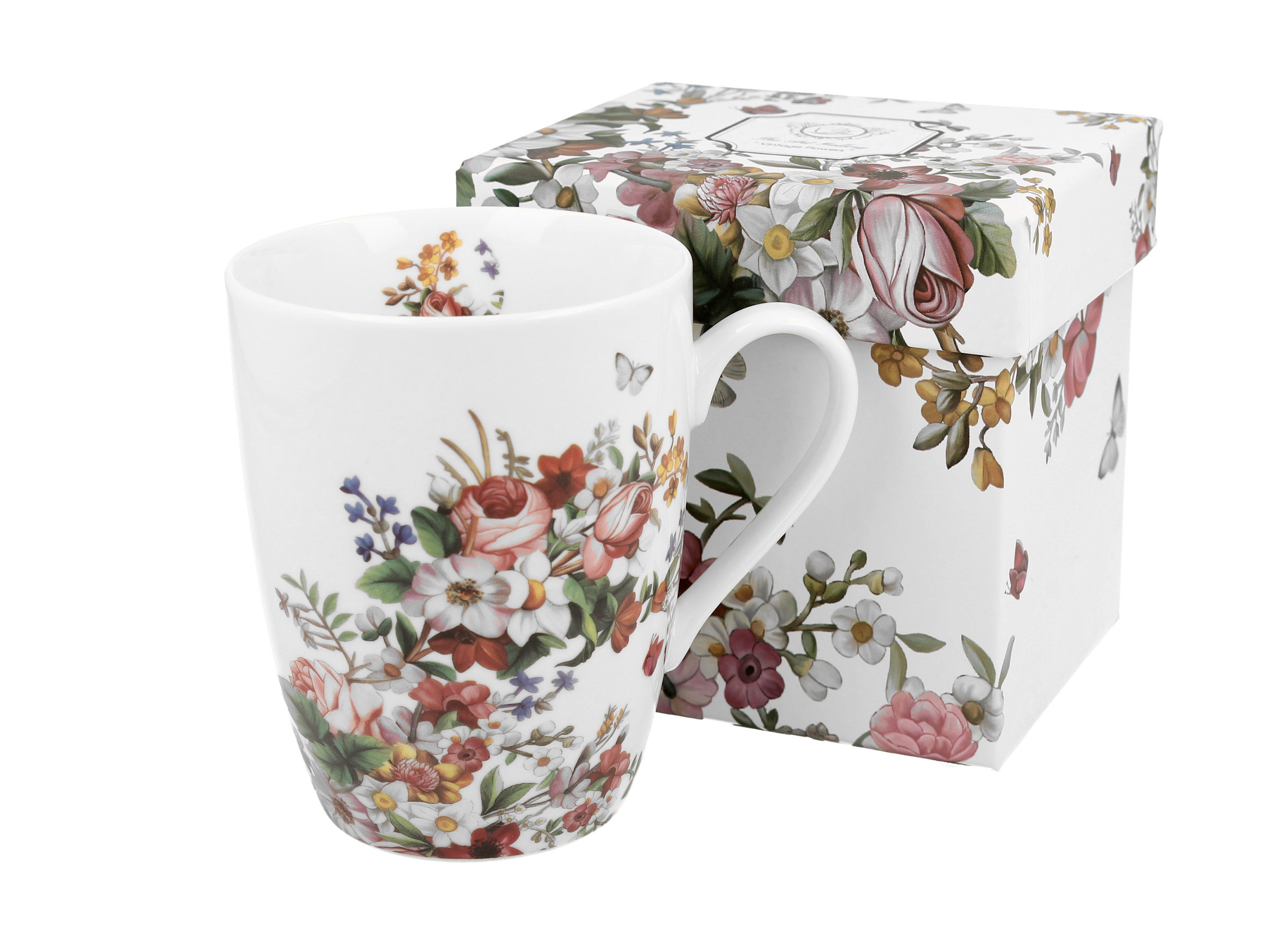 382 Wint. Flowers White 2 hrnky set 380 ml