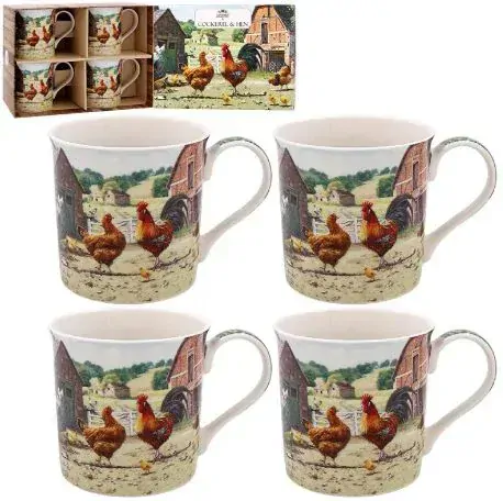 LP95953 Korkové prostírání slepice na dvorku  4 ks set