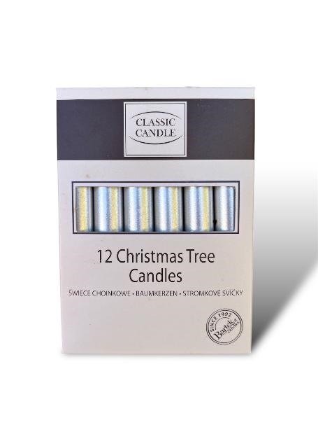 Svíčky na stromek metalické perleťové