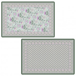  R0943-KAGR Porcelánový polévkový talíř Kalamkari Sage zelený