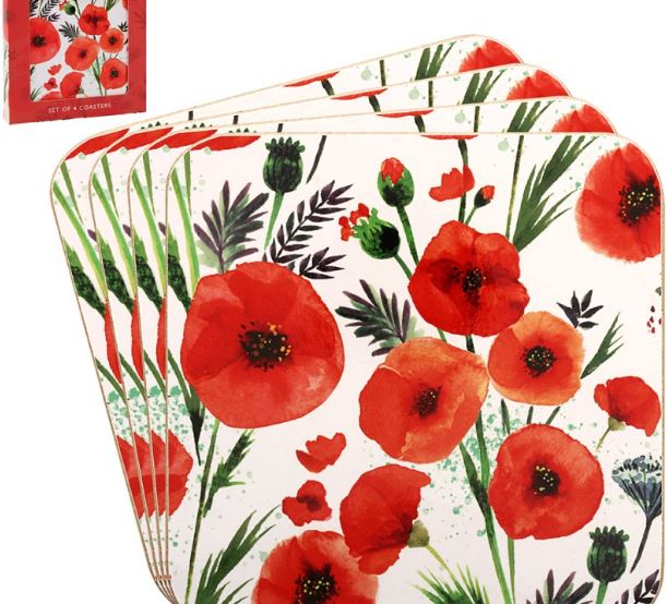 LP96281 Poppy Korkové prostírání střední 4 kusy set