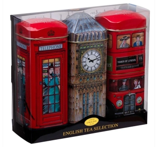 HR27 Pravý Anglický čaj- Telefonní budka, Big Ben a autobus
