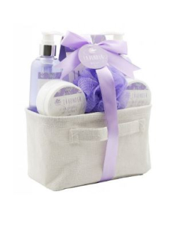 BNS61138 kosmetický set LEVANDULE  v látkovém košíku 
