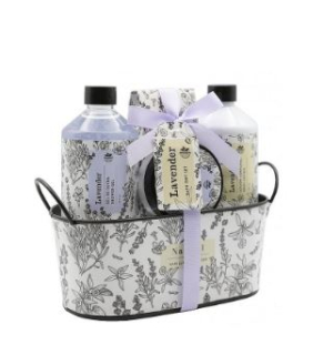 BNS60995 Kosmetický set LEVANDULE kovový koš