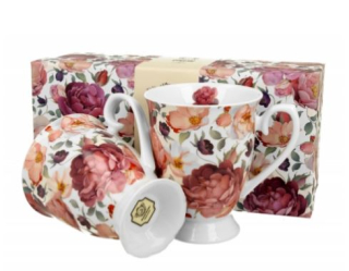 806 set 2 hrnků SPRING ROSES WHITE