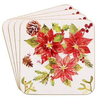 LP53864 Korkové prostírky malé 4 ks set Vánoční hvězda