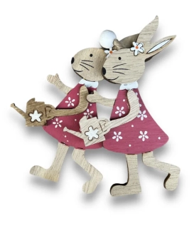 219056 Zajíc závěs červený 11 x 2 x 20 cm