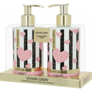 1052 VG Love Bomb set tekuté mýdlo + mléko na ruce 2 x 250 ml
