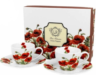 795 Classic Poppies  šálek a podšálek 2 ks espresso