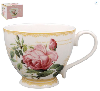 LP96373 Porcelánový hrnek na noze RŮŽE