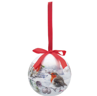 LP54269 Christmas Robins vánoční koule na zavěšení 6 ks set