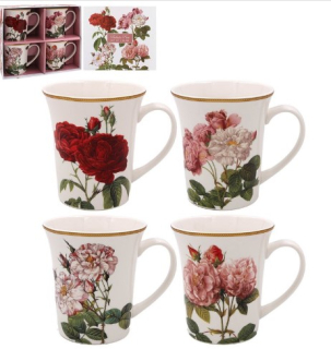 Hrnky v setu 4 ks RŮŽE - 250ml