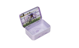 KBB14 Kovová krabička s mýdlem  KOŠÍK LEVANDULE a kolo