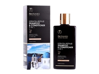 BIOSANTO keratinový regenerační šampon a kondicioner 200 ml 2 v 1