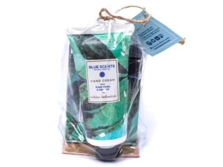 SET037 Dárková sada Blue Scents - krémem na ruce White Infusion, 75 ml a luxusní mýdlo, 135 g