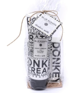 Dárková sada Blue Scents - krém na ruce s oslím mlékem, 75 ml a mýdlo, 135 g