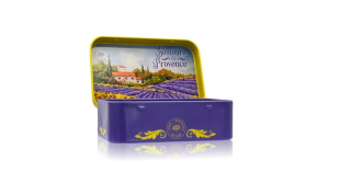 BB57 Mýdlo 125 g v plechu levandulové pole s domem