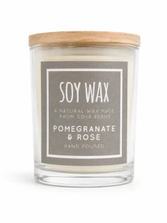 Sójová vonná svíčka Pomegranate & Rose – Granátové jablko a růže