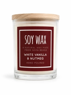 Sójová vonná svíčka White Vanilla & Nutmeg – Bílá vanilka a muškátový oříšek