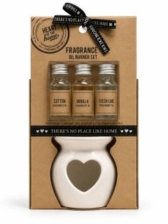 Dárková sada aromalampy a vonných olejů Heart of the Home – 3 vůně