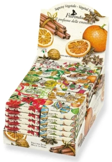 Stojan s vánočními vonnými mýdly 70×100 g