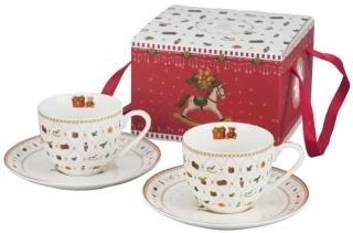 Sada dvou šálků a podšálků na espresso Ornament Joy