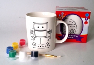 Dětský hrnek na malování- robot