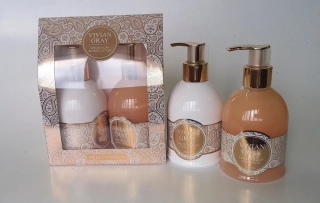 5003 Dárková sada- Mléko na ruce a tekuté mýdlo Vanilka a Patchouli