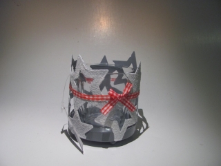 Plechový svícen hvězdy s mašlí